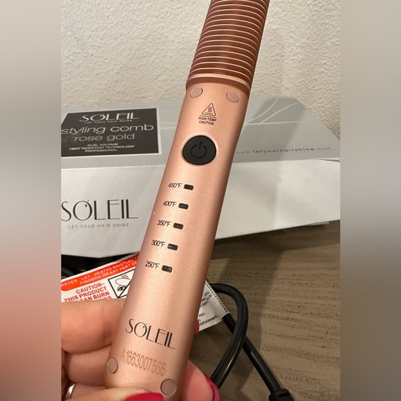 NIB Soleil Rose Gold Styling Comb Heat Brush - Picture 10 of 13